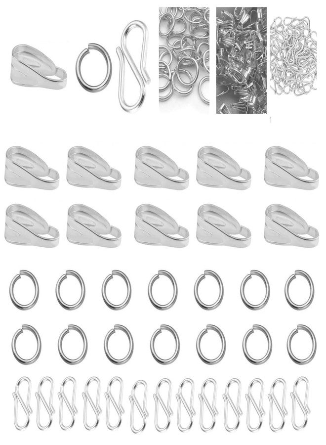 ST logo Hanging Tree Jewellery Making Accessories Clasps Chain Connector+Jumpering+S Hooks Silver Metal Jewellery Clasp for Pendant Bracelet Necklace 3 Pack (jumpring + punch + s hooks 50 Pcs + 50 Pcs + 50 Pc) - Image 1